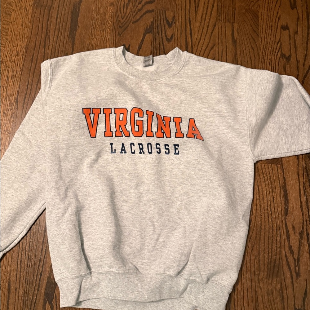 Gildan Gray Virginia Lacrosse Crewneck Sweater